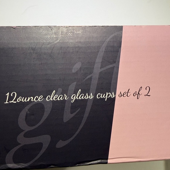 🥳🥳12OZ Clear Glass Cups, Set of 2, Pink/Blue Bottom - Picture 9 of 9